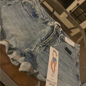 Denim Roll Cuff Shorts